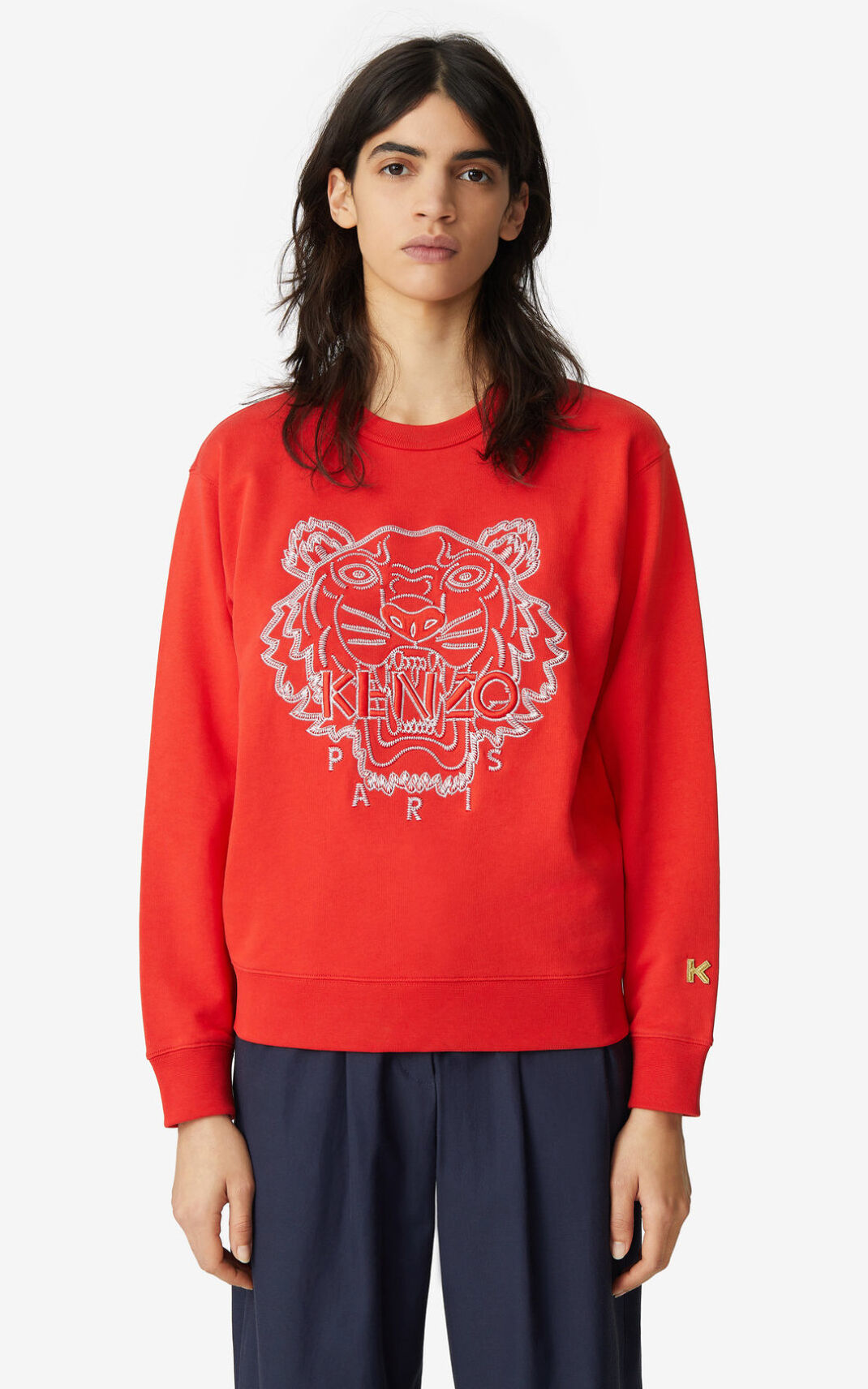 Kenzo Tiger Sweatshirt Red For Womens 7250FTAUN